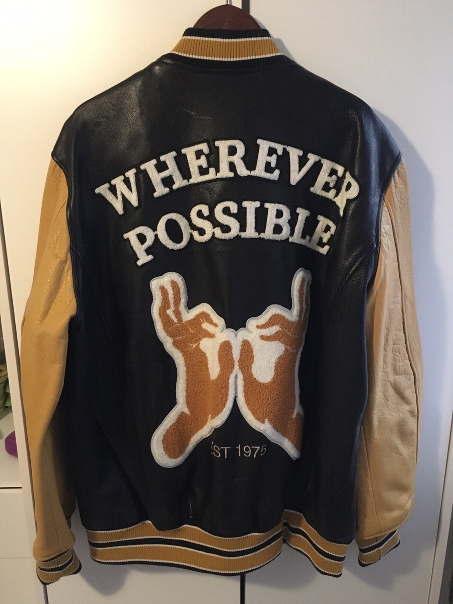 ZARA MAN LEATHER VARSITY BOMBER JACKET BLACK M | eBay UK