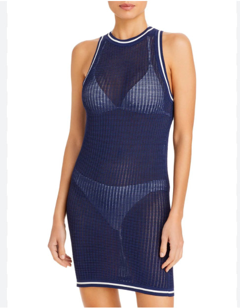 Solid & Striped The Carson Knit Mini Dress Navy W… - image 1