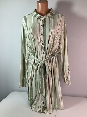 NO COMMENT PLUS Green/Green/White/Rust Shirt Dress. Size 3X. NEW. | eBay