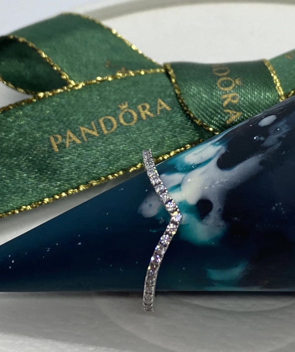 Pandora Silver CZ Shimmering Wish Ring 196316 Size 50 Authentic Ale 925