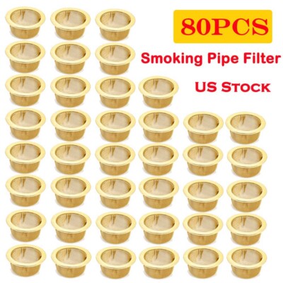 80Pcs Tobacco Smoking Pipe Metal Filter Screen Brass Metal Mesh Concave ...