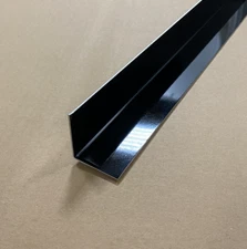 1" x 1" x 48" Long - Black Aluminum Plate INSIDE Corner Guard - .050" Thick