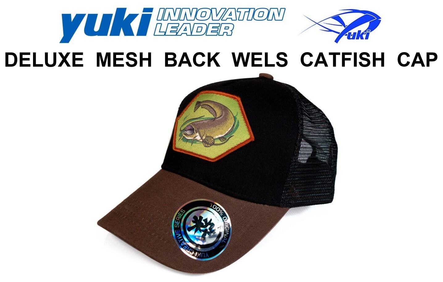 NEW YUKI DELUXE MESH BACK WELS CATFISH CAP FOR COARSE SEA FISHING ESPETIT LURES