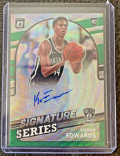 Kessler Edwards 2021-22 Panini Donruss Optic Signature Series Green Wave Nets