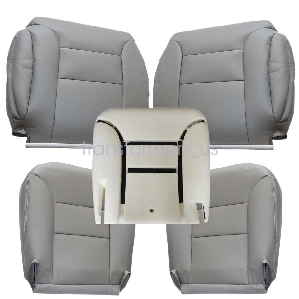 For 95-99 GMC Sierra Chevy Tahoe Front Leather Seat Cover & Driver Foam Cushion - Image 3 of 4