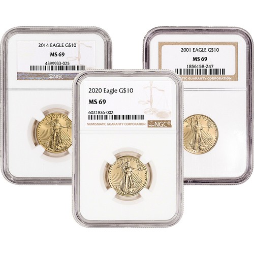 American Gold Eagle 1/4 oz $10 - NGC MS69 Random Date and Label