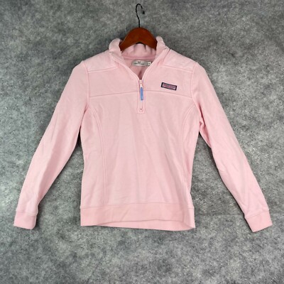 Vineyard Vines Womens Sweater XS 1/4 Zip Pink Collared Neck