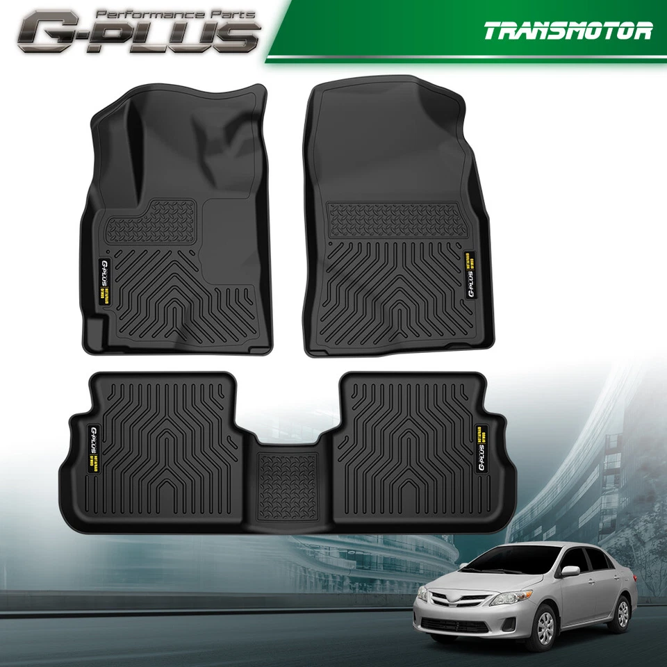 Fit 09-13 Toyota Corolla/Matrix 09-10 Pontiac Vibe TPE All Weather Floor Mats - Image 2 of 4