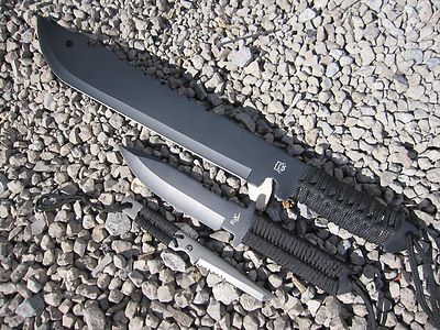 3 in 1 Machete Messer Neck Knife Gürtelmesser Paracord Halsmesser