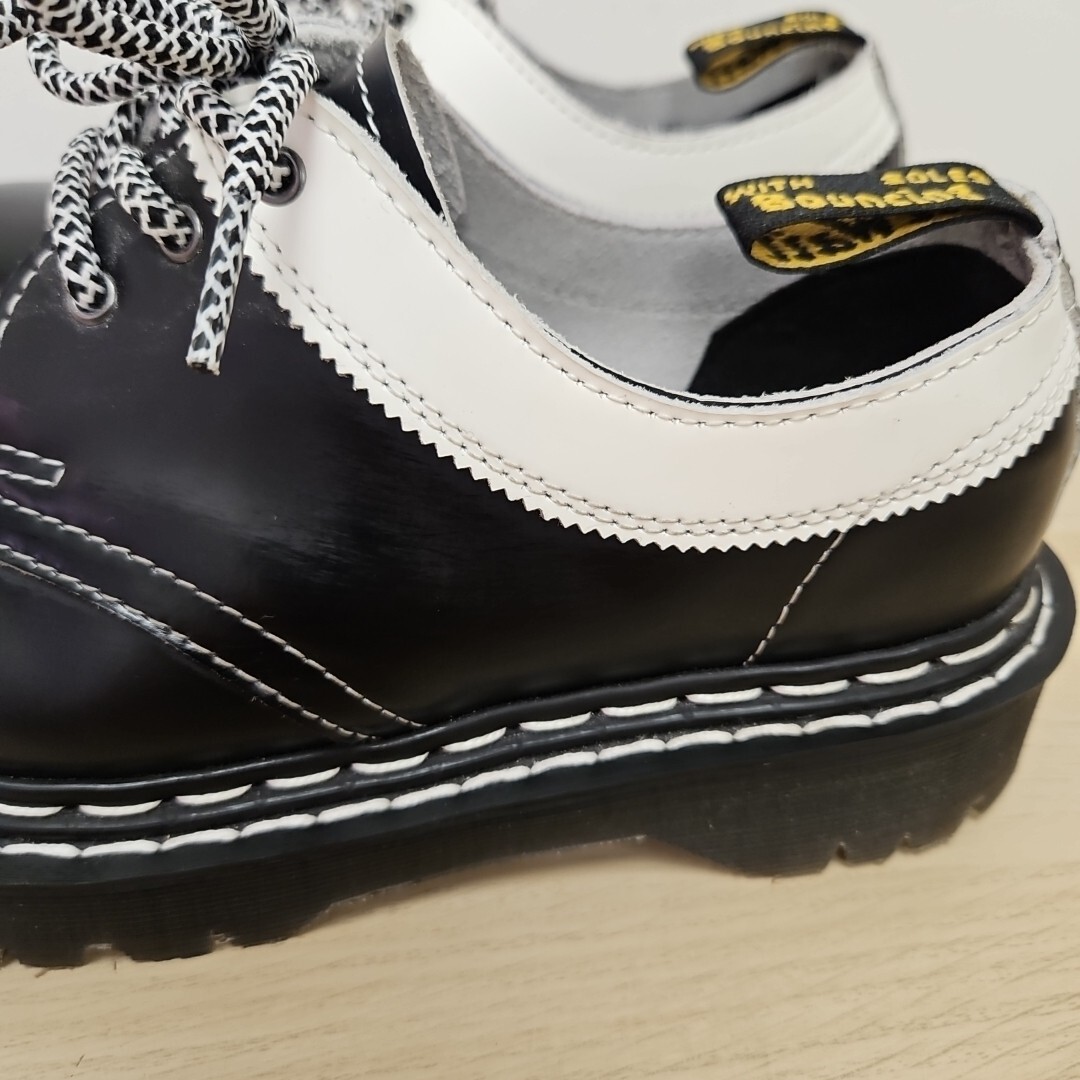 Dr Martens 1461 Bex Double Stitch Black White Contrast Chunky