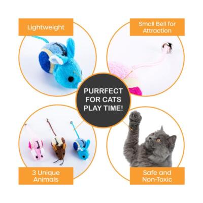 Cat Toys - Pig. Rabbit & Mouse - 7cm | eBay Australia