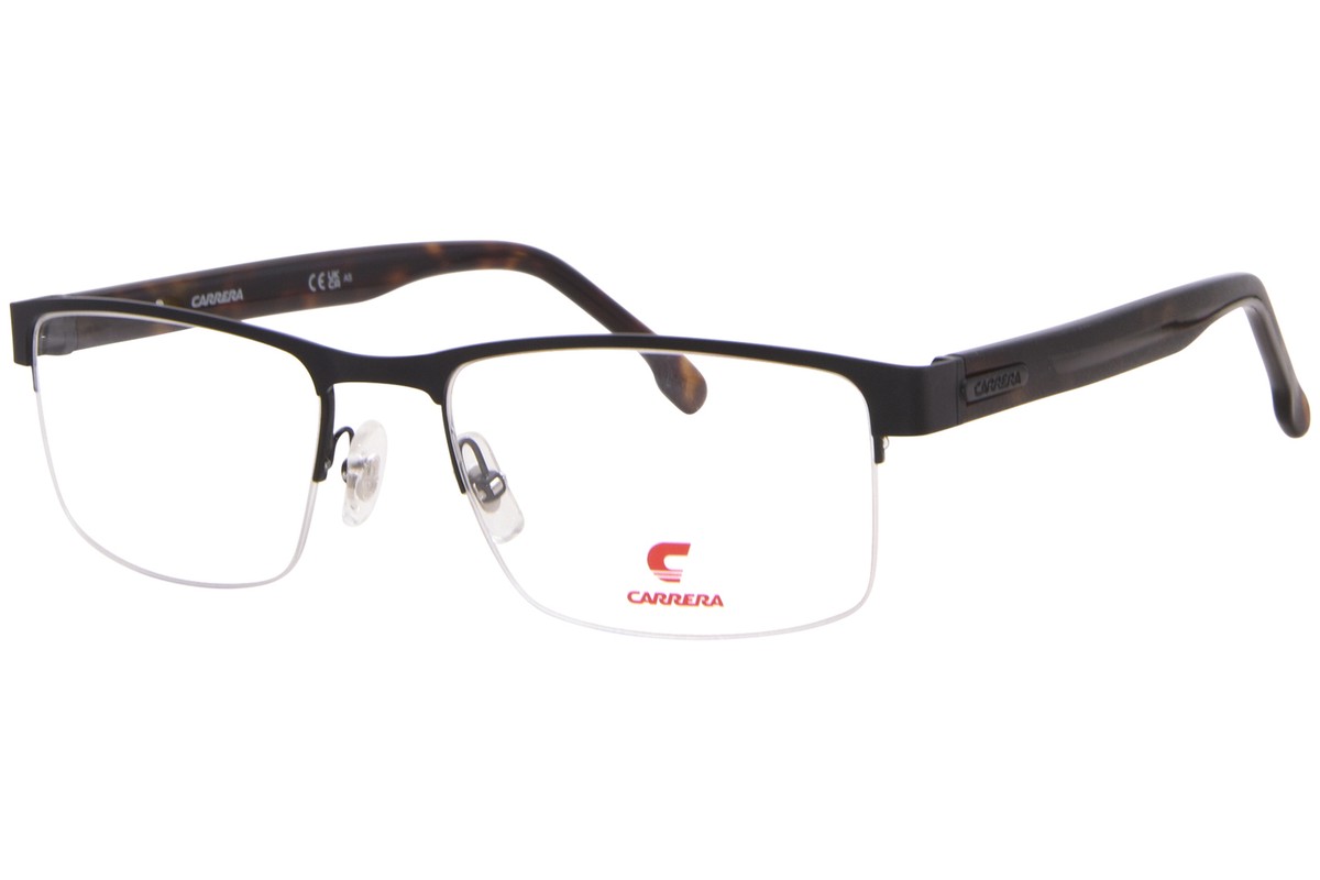 Carrera 8888 807 Eyeglasses Men's Black Semi Rim Rectangle Shape