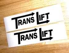 TRANSLIFT MOVER Decals Stickers 10" (2) Gloss black Vinyl FAST USA