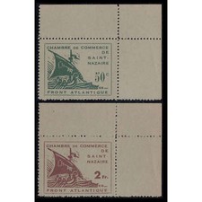 Okupacja niemiecka Francja St. Nazaire nr 1+2 niestemplowane sprawdzone + podpisane