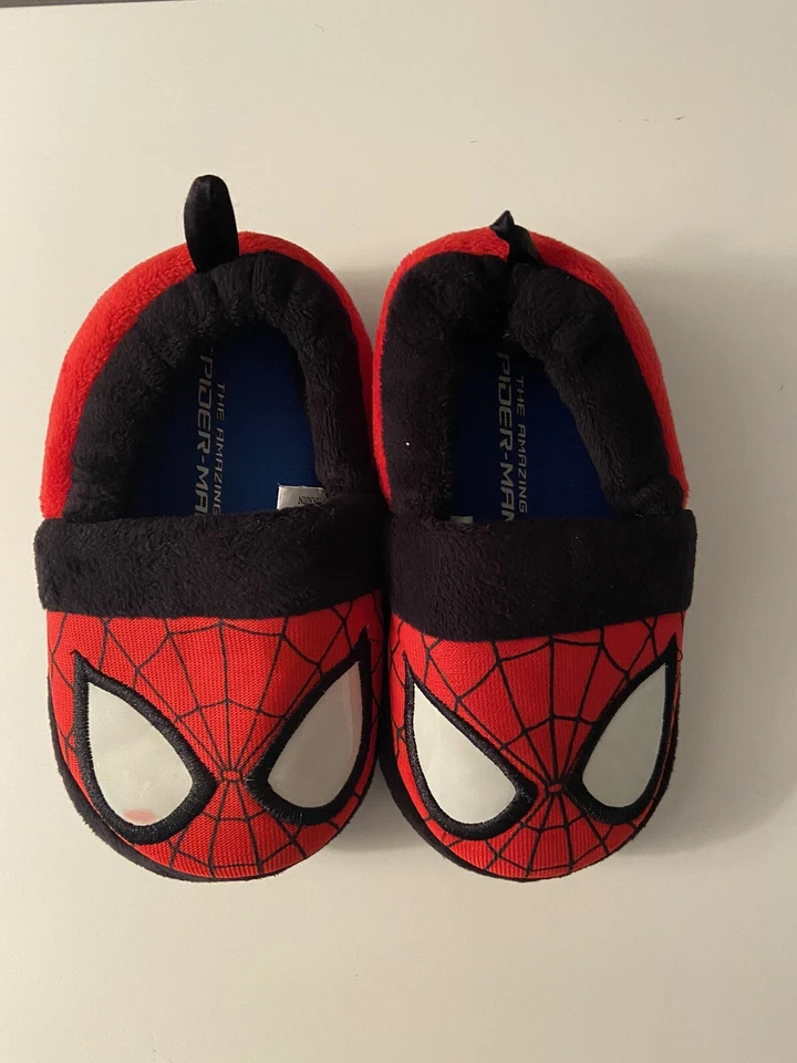 Marvel Amazing Spider Man 2 Plush Slippers Kids 2014 Size 7/8 READ - Image 2 of 4