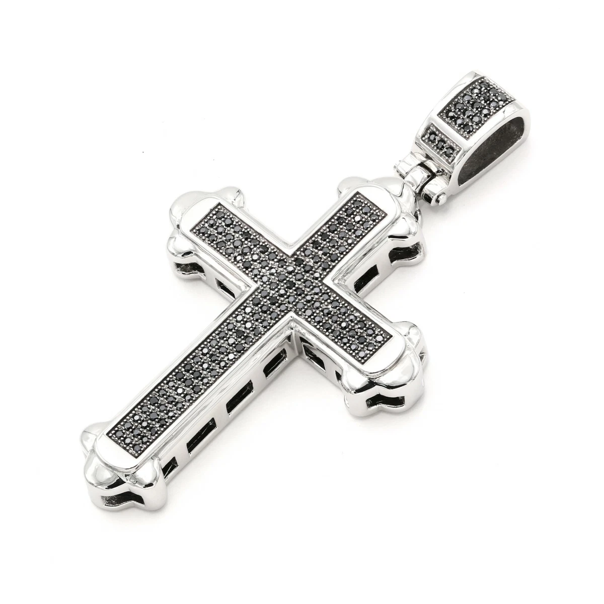 Stainless Steel 316 Pave Men s Cross Pendant Only Pendant eBay