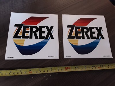 2 Vintage ZEREX Antifreeze Racing Decals Stickers NHRA NASCAR Sprint Cup Daytona