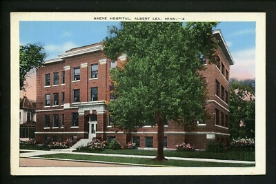 Minnesota MN postcard Albert Lea, Naeve Hospital linen Kropp