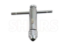 Shars #0 - 1/4", M2 - M6 T-Handle Ratchet Tap Wrench Chrome Plated !}