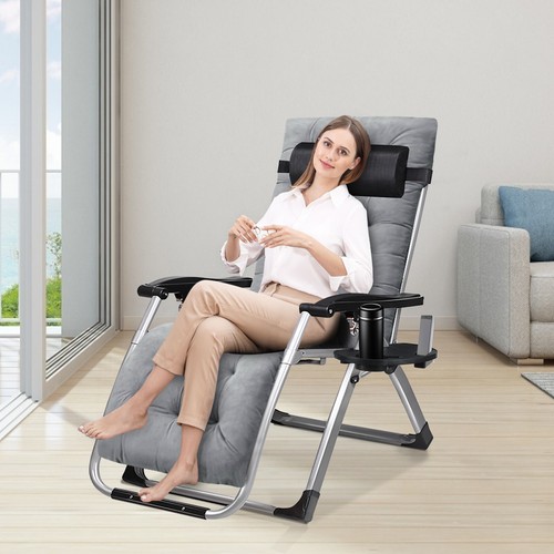 Comfort Zero Gravity Reclinable Acolchado Plegable Jardín para Camping al Aire LibreSilla Reclinable - Imagen 73 de 76