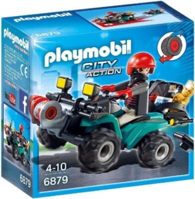 PLAYMOBIL 6879 City Action Robber's Quad Toy With Loot for sale