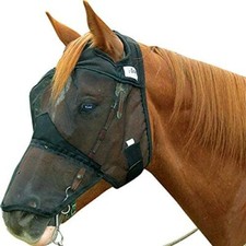 Cashel Quiet Ride Horse Maska na muchy z długim nosem, Czarna, Rocznik