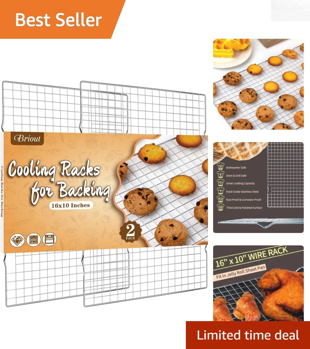 16-Inch Cooking Racks - Set of 2, High-Temp Resistant & Dishwasher Safe
Opens in a new window or tab