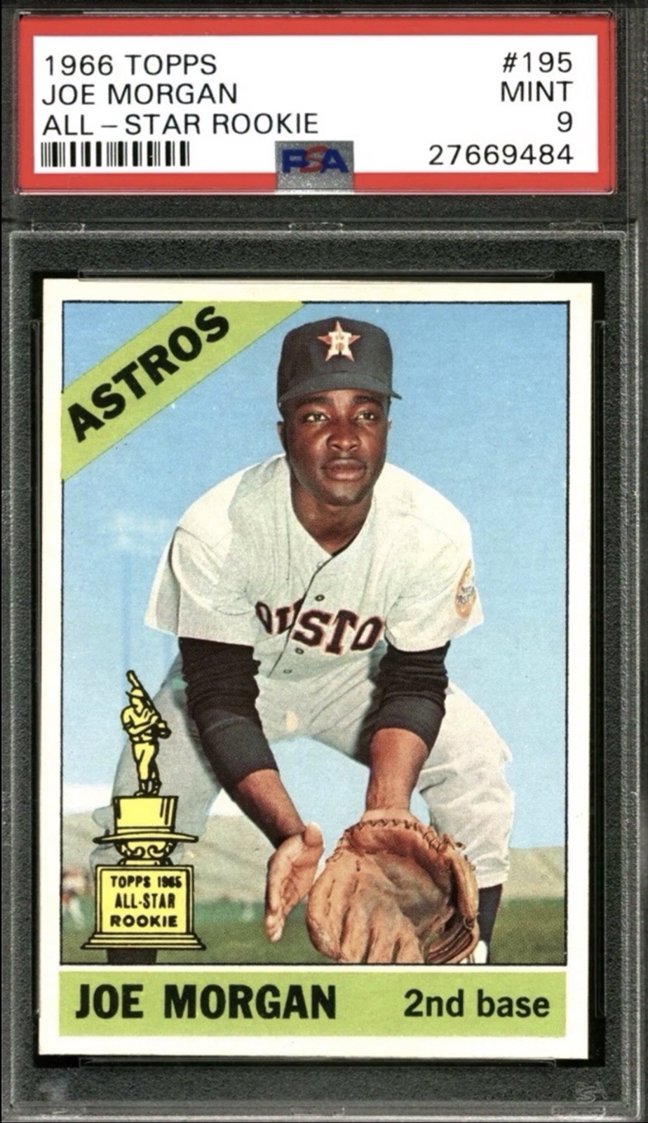 1966 Topps Joe Morgan PSA 9 HOF #195 Rookie Cup Pop 37 No 10s