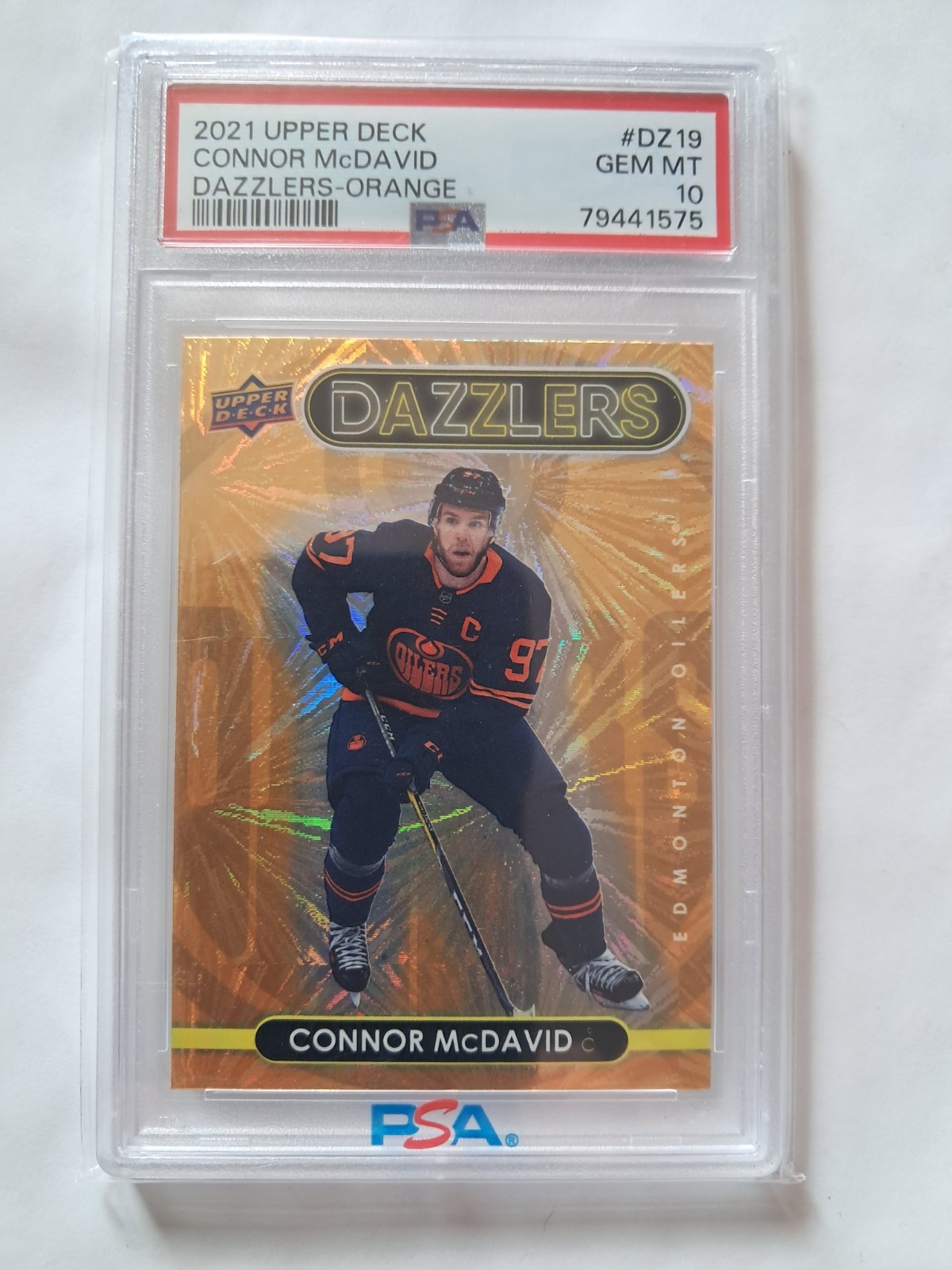 2021-22 Upper Deck Series 1 Connor McDavid Dazzlers Orange #DZ-19 PSA Grade 10