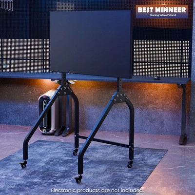 Minneer Adjustable Monitor Stand with Locking Wheels For Any Racing Sim Cockpit