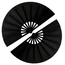 13inch Large Rave Fan Popping Clacking Fans for Line Large, Black