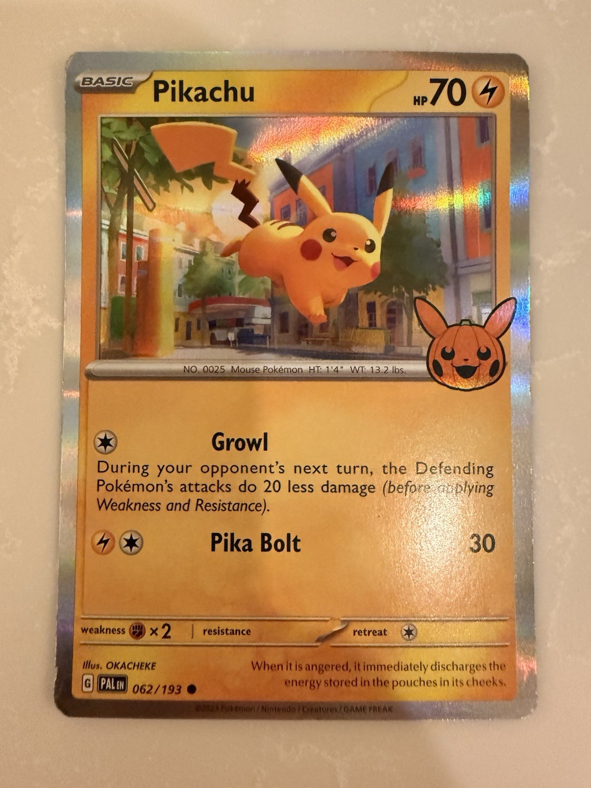 POKÉMON Pikachu 062/193 2024 Paldea Evolved NBA Rain City Showcase PSA 8 MINT