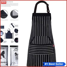 Cooking Apron Chef Bib 32x28 Inch 4 Pockets Polycotton Machine Washable