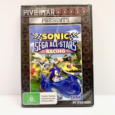 Sonic & Sega All-Stars Racing Five Star Games  PC DVD ROM Brand New & Sealed #E