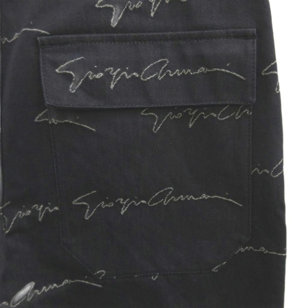 GIORGIO ARMANI Denim Wide Pants Logo Total Pattern Recent Model Jeans 48 Used 7f image 4
