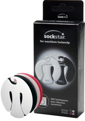 Sock Star Clips Black & White - Family Pack = 20 Clips in 4 Designfarben
