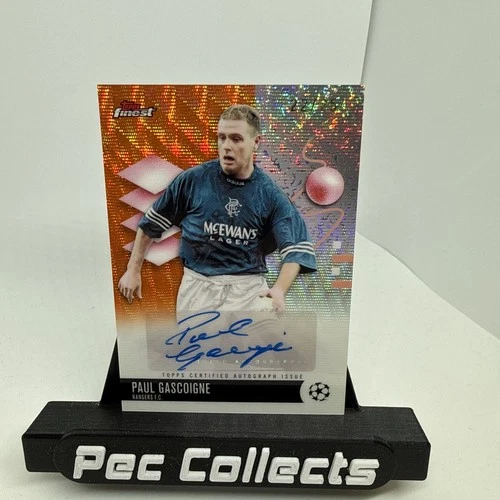 PAUL GASCOIGNE 2025-26 TOPPS FINEST UEFA ORANGE REFRACTOR AUTO #22/25