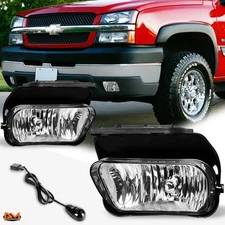 For 02-06 Chevy Silverado/Avalanche Clear Lens Bumper Fog Light/Lamp+Switch Pair
