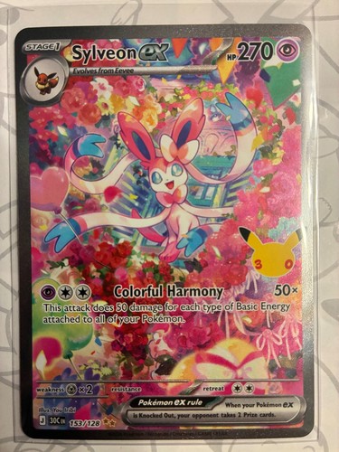 Sylveon ex 153/128 SIR ME: 30th Celebration Pokemon Holo NM
