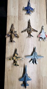 Lot Of Seven Zee Toy Fighter Jets F20,F18,B1,F4C,F14,F15 And Mig 27 JET A111