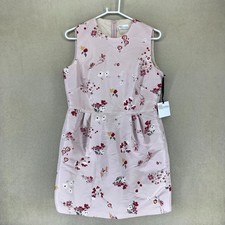 RED VALENTINO Floral Print Sleeveless Sheath Dress Poudre Pink Size 48