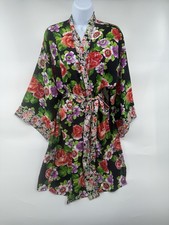 Vintage Victoria's Secret Y2K 90  s Gold Label Robe Kimono Floral Roses One Size