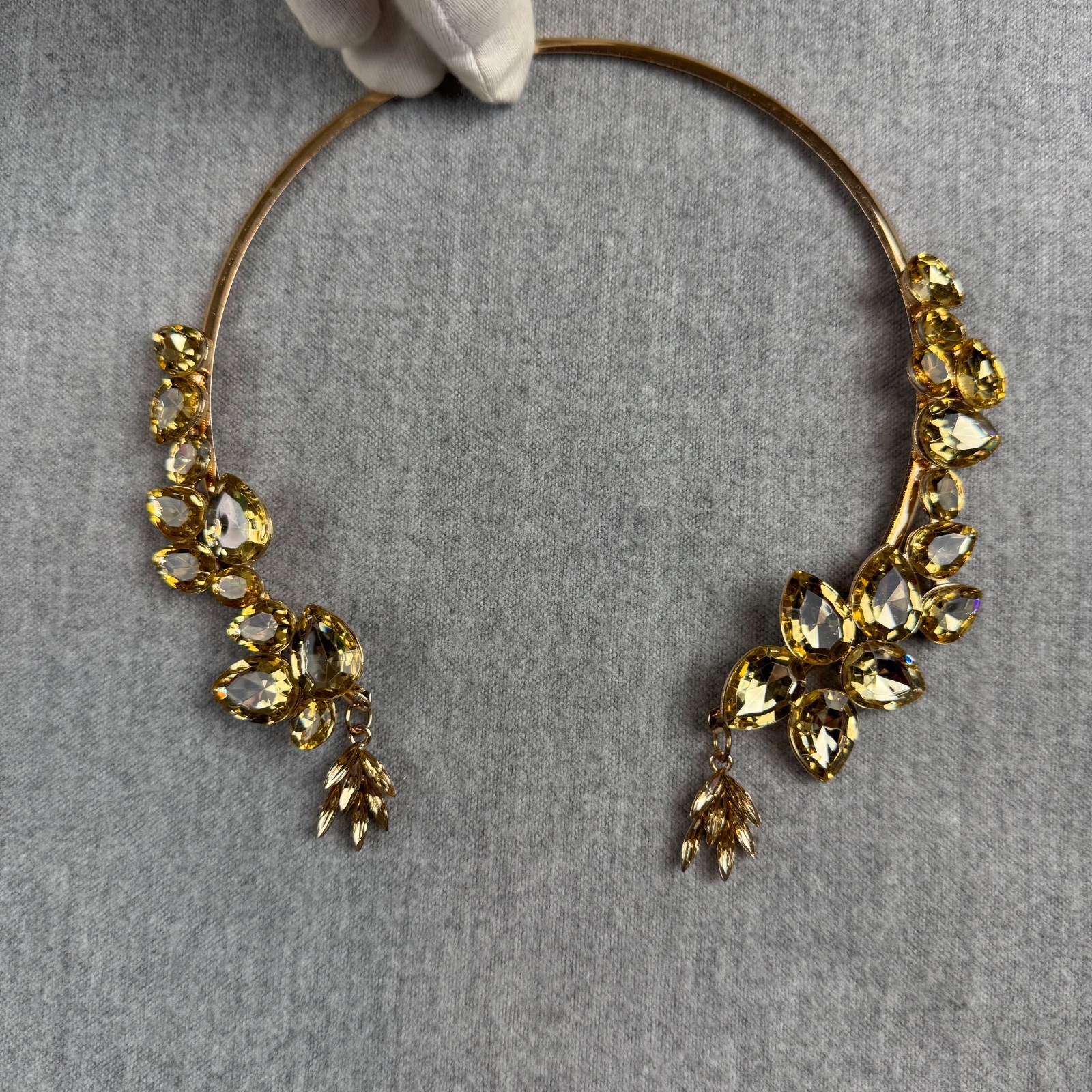 Fancy party evening Rhinstone Crystal Statement Choker Necklace