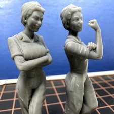 World War 2 Rosie Riveter Toy Soldier Lady Civilian Resin 1/32 WW2 Girl Figure