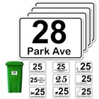 4 x Custom Wheelie Bin Stickers Large Numbers and Letters Personalised Stick On