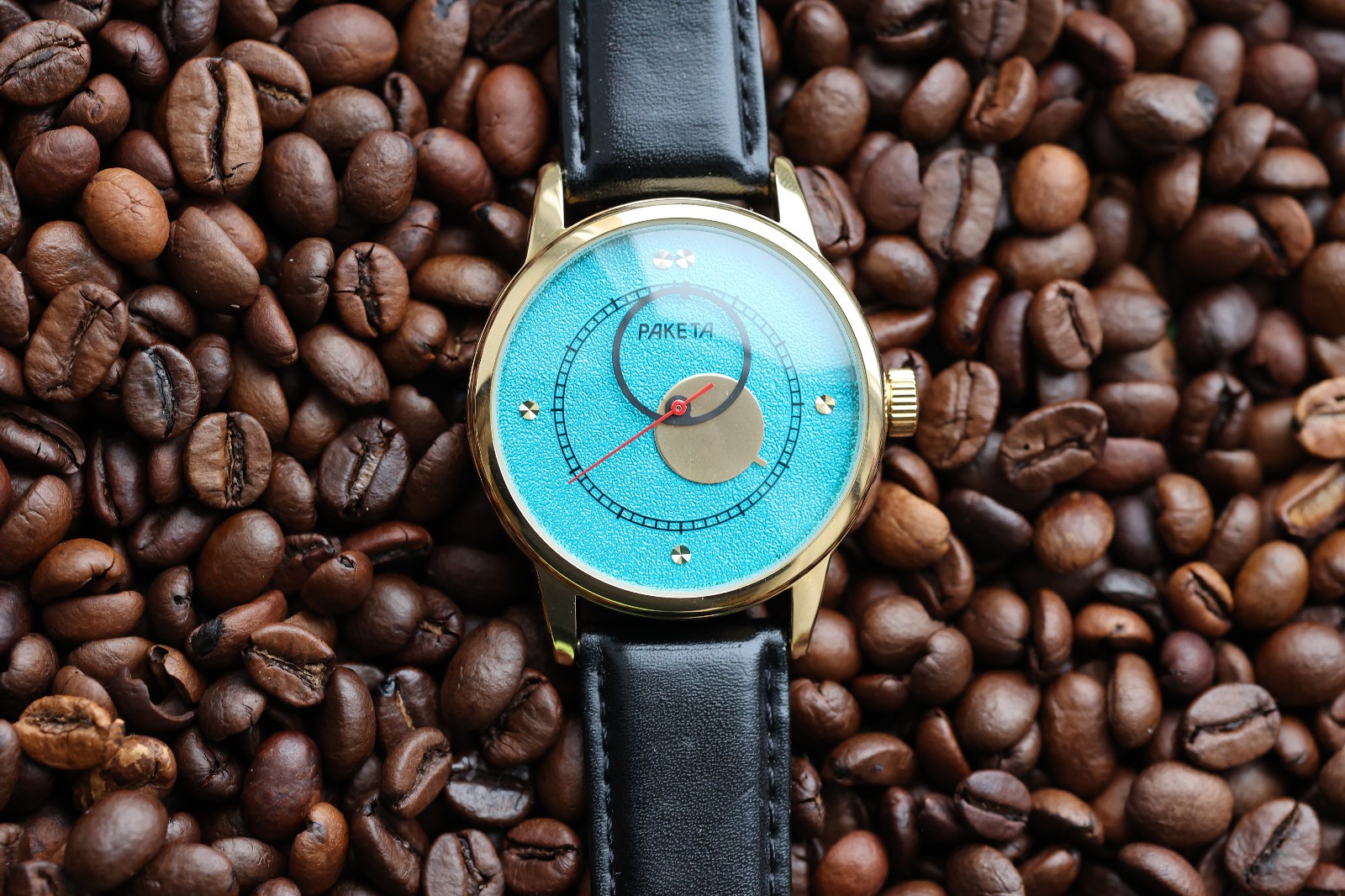 Raketa Copernicus Aqua Blue Vintage Mechanical Watch with Unique 1990s Heritage Dial