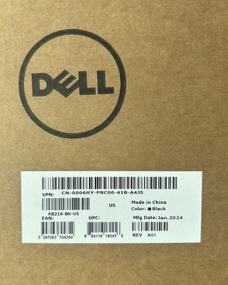 New Dell Black KB216 Wired Keyboard USB Connectivity QWERTY Layout Quiet 104 key