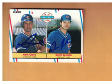 MARK GRACE & DARRIN JACKSON AUTOGRAPHED 1988 FLEER ROOKIE CARD SIGNED CUBS. rookie card picture