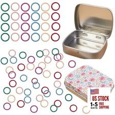 Knitting Stitch Markers,50Pcs Multicolor Metal Stitch Markers with Round Shape