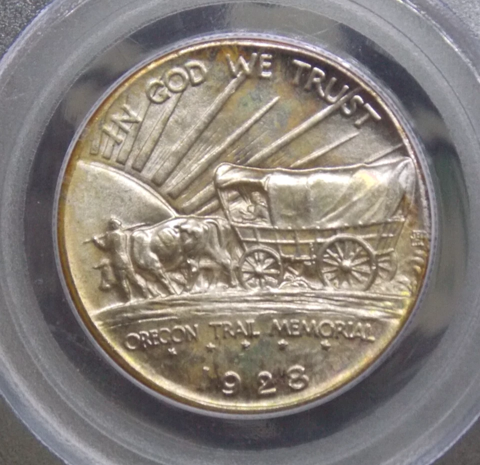 1928 Commemorative *OREGON TRAIL* Half Dollar 50c PCGS MS65 #327 Gem ECC&C, Inc. - Image 2 of 4